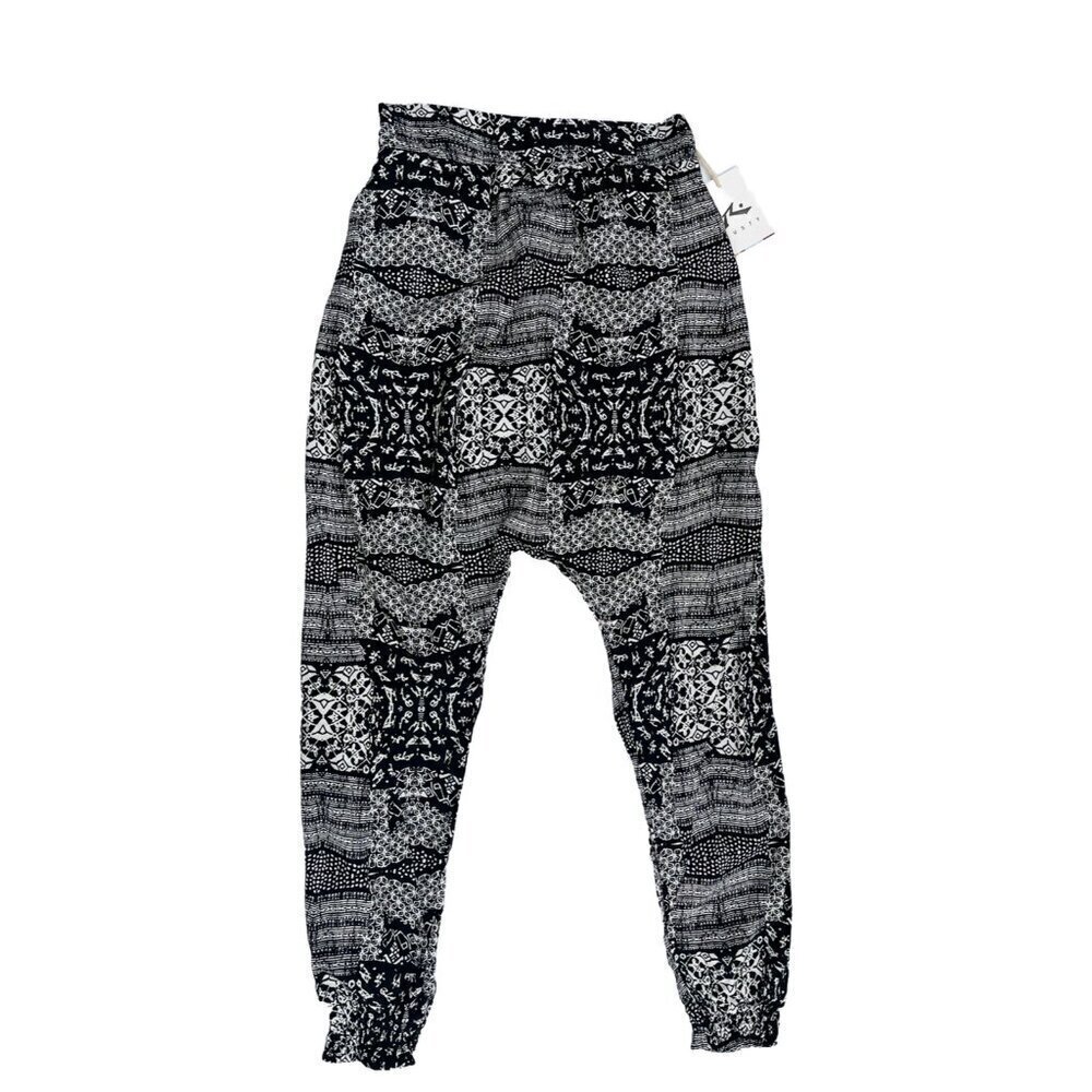 Rusty White Black Printed Casual Lightweight Grage Pants Size M - Picture 2 of 16